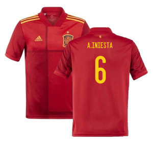 Spain 2020-21 Home Shirt (S) (Good) (A.INIESTA 6)_0