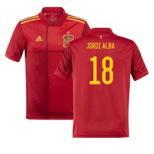 Spain 2020-21 Home Shirt (S) (Good) (JORDI ALBA 18)_0