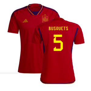 Spain 2022-23 Home Shirt (Womens XL-) (Busquets 5) (Mint)_0