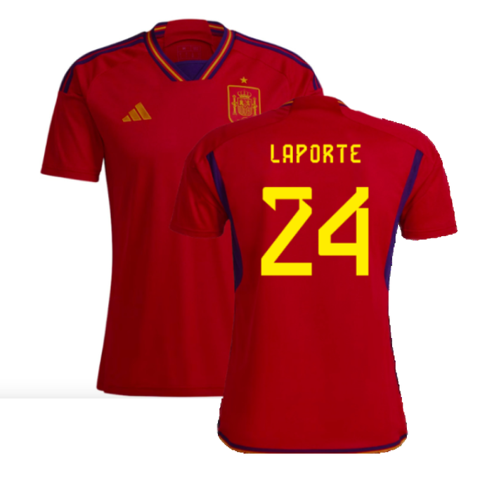 Spain 2022-23 Home Shirt (Womens XL-) (Laporte 24) (Mint)