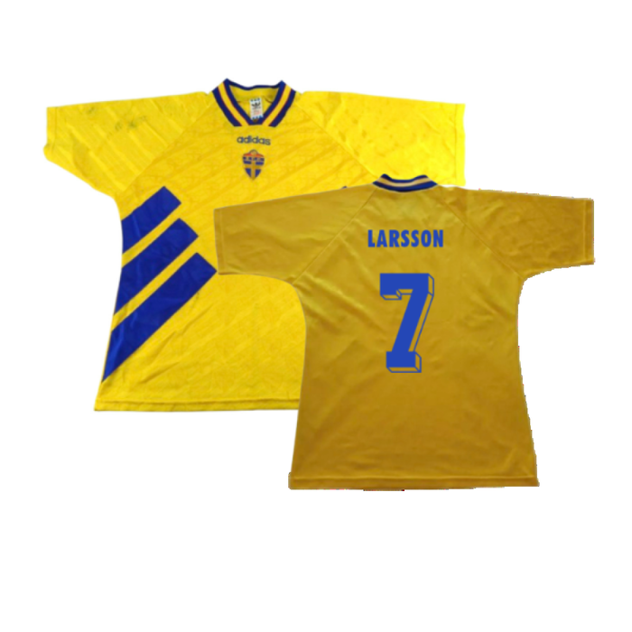 Sweden 1994-96 Home Shirt (Excellent) (Larsson 7)