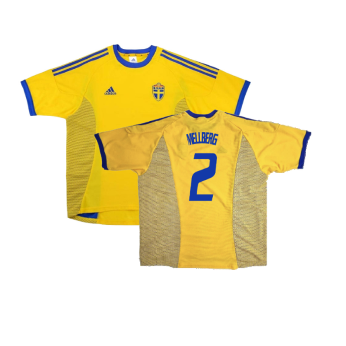 Sweden 2002-03 Home Shirt (XXL) (Excellent) (Mellberg 2)