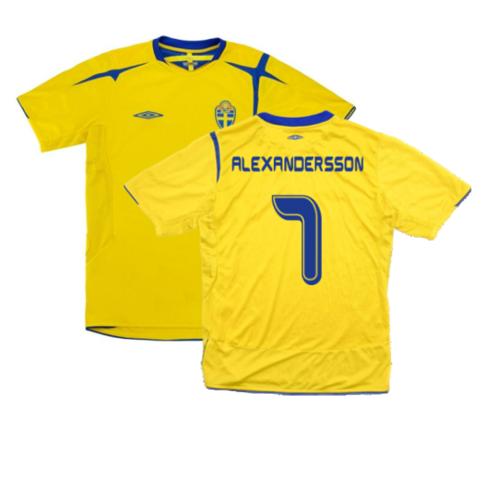 Sweden 2006-07 Home Shirt (XL) (Excellent) (Alexandersson 7)