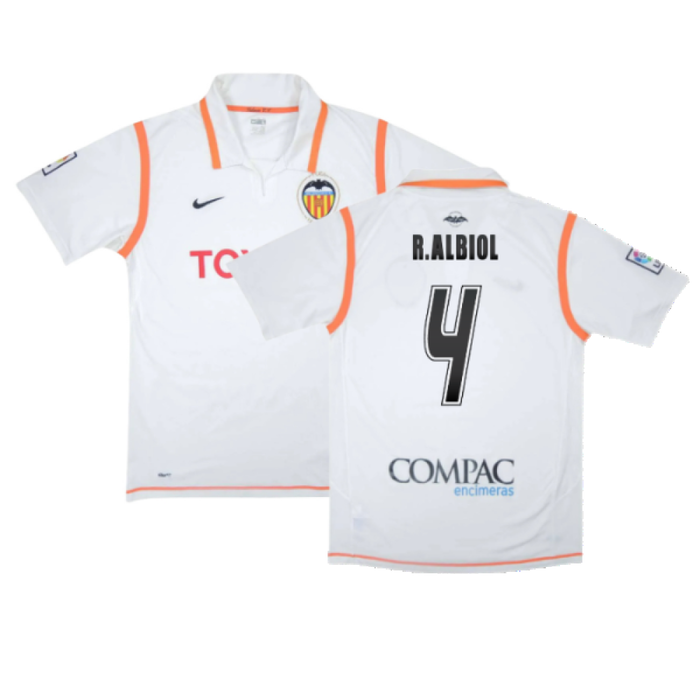 Valencia 2007-08 Home Shirt (XL) (Excellent) (R.Albiol 4)