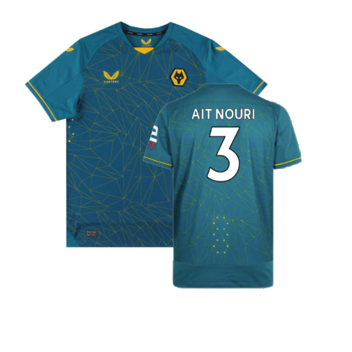 Wolves 2022-23 Pro Away Shirt (Sponsorless) (XXL) (Mint) (AIT NOURI 3)