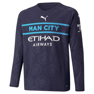 2021-2022 Man City Long Sleeve 3rd Shirt (Kids)_0