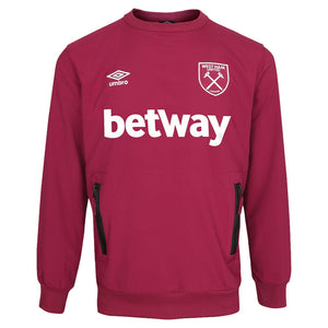 2022-2023 West Ham Travel Sweat Top (Red Plum)_0